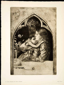 1931 Heliogravure Louis Legrand Livre d'Heures Mother Child Book Illustration