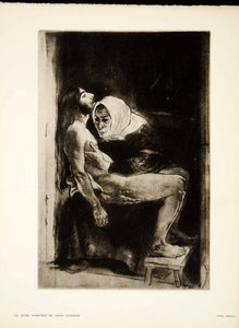 1931 Heliogravure Louis Legrand Nude Pieta Livre d'Heures Book Illustration Art