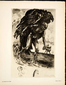 1930 Heliogravure Lobel-Riche Le Spleen de Paris Baudelaire Fantasy Bird ADLL3