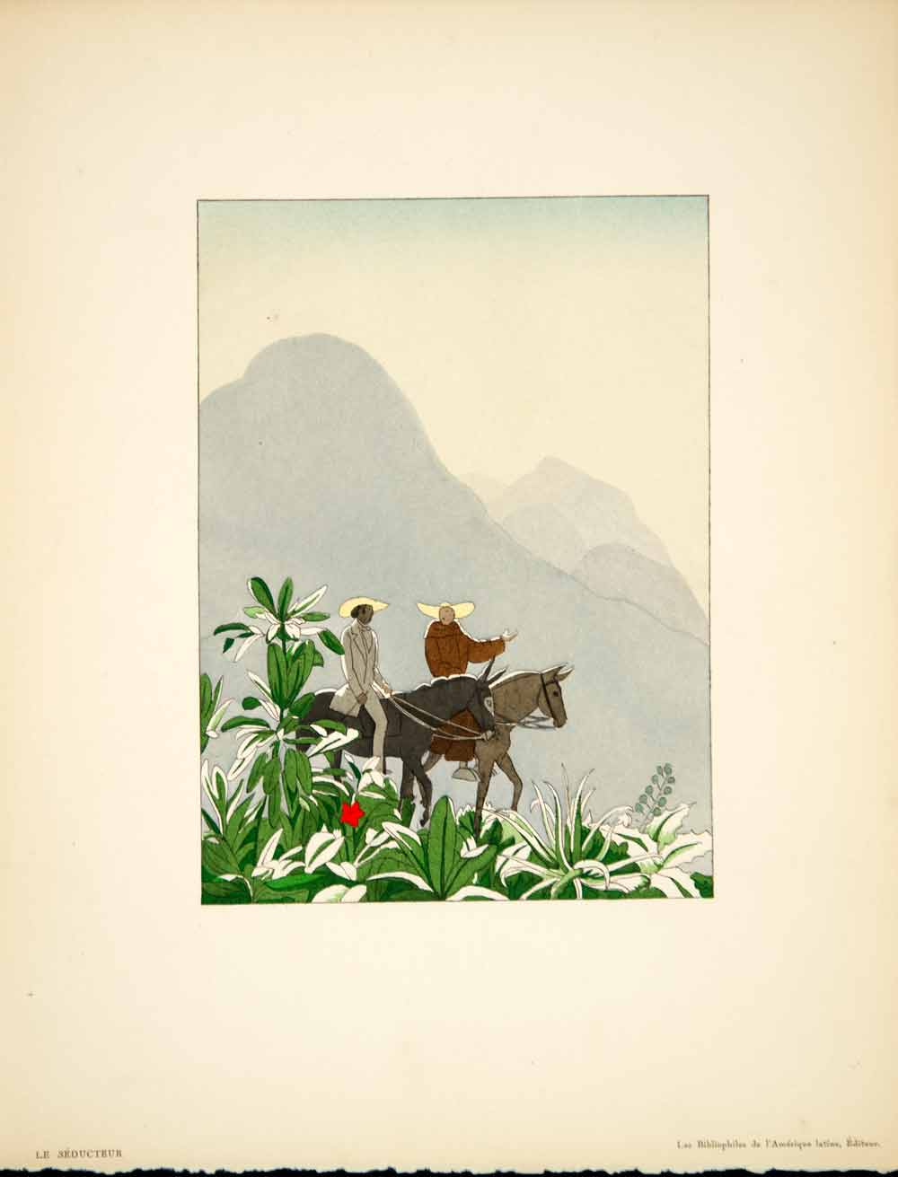 1930 Pochoir Print A. E. Marty Seducteur Gerard d'Houville Illustration ADLM1