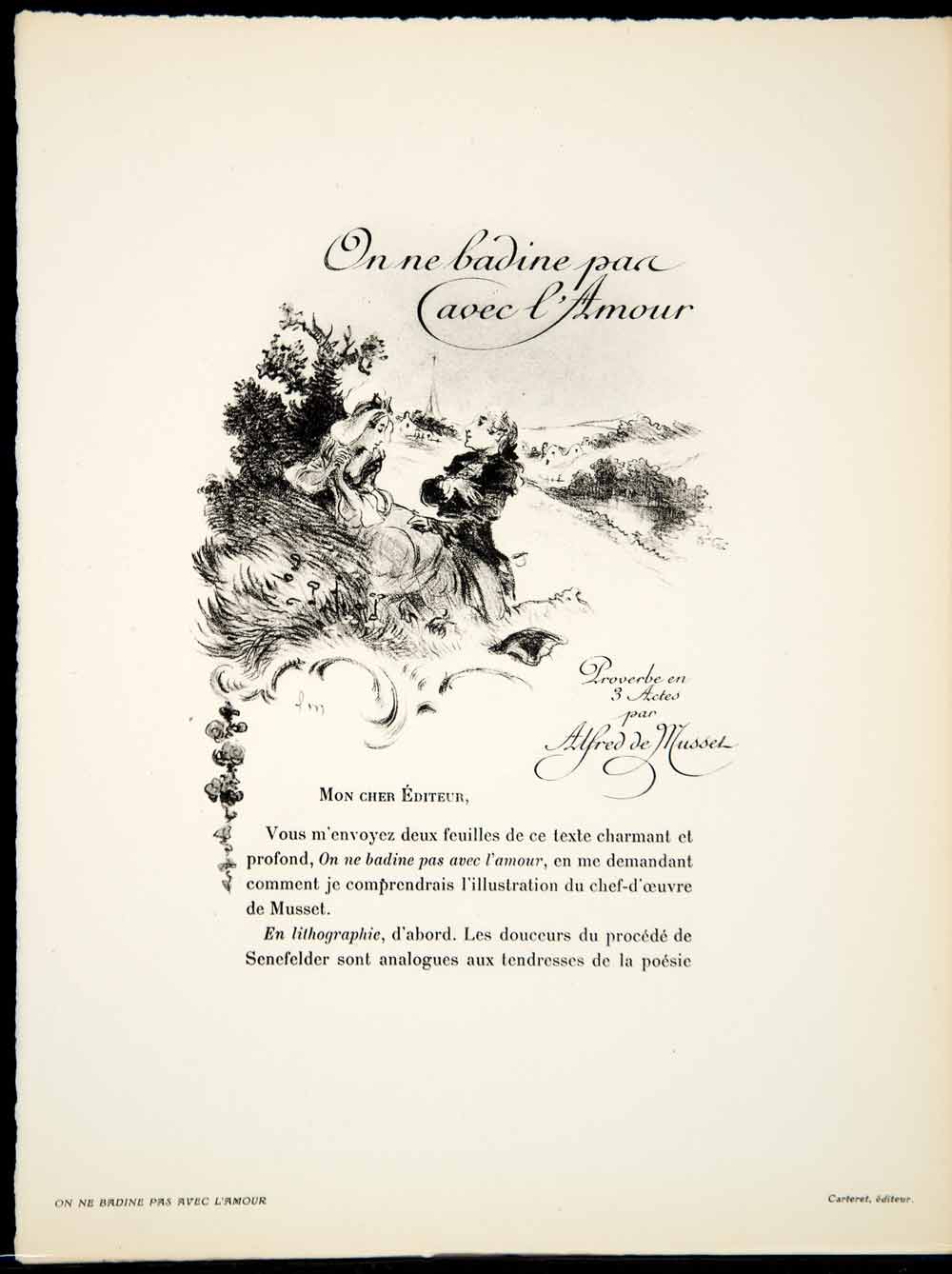 1930 Heliogravure Louis Morin On Ne Badine pas avec l'Amour De Musset Play ADLM3