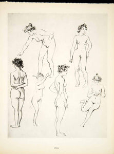 1930 Heliogravure Louis Morin Nude Naked Women Woman French Illustration ADLM3