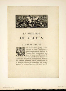 1933 Heliogravure Perrichon La Princesse de Cleves Book Illustration Page ADLP2