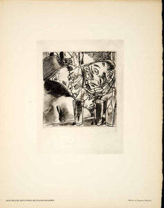 1930 Heliogravure Fernand Simeon Edgar Allan Poe Stories Two Men Drinking ADLS2
