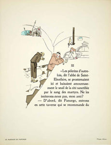 1932 Lithograph Jacques Touchet Mariage de Panurge Gebhart Monks ADLT1