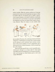 1932 Lithograph Jacques Touchet Dictionnaire Voltaire Surgery Medical ADLT1