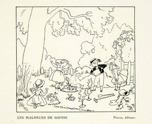 1932 Lithograph Jacques Touchet Malheurs de Sophie Gardening Book ADLT1