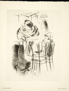 1930 Heliogravure Marcel Vertes Art Parisian Ladies Rue Pigalle Francis ADLV1