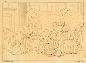 1807 Copper Engraving Sacrament Extreme Unction Death Last Rites Felix ADM1