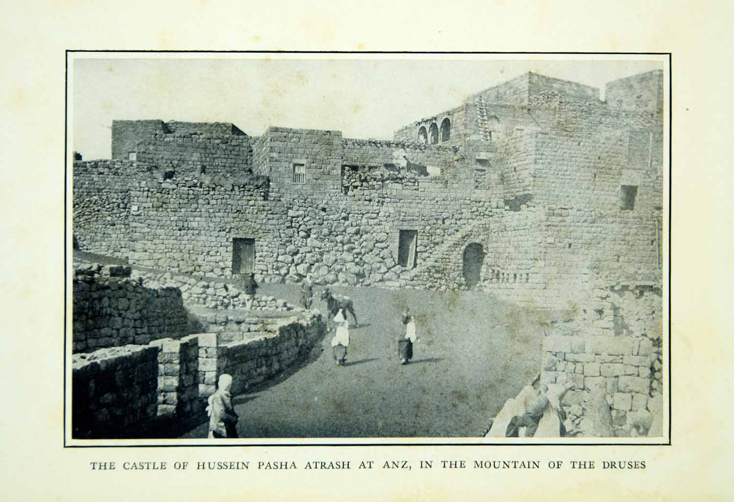1927 Print Castle Fortress Hussein Pasha Atrash Syria Jabal Al Druze Anz ADV1