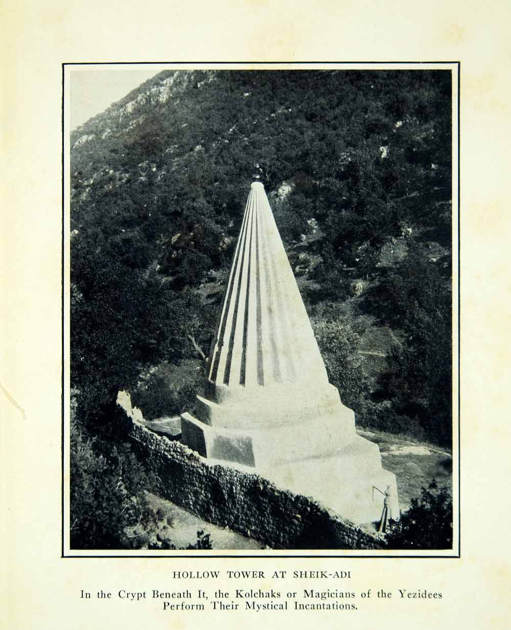 1927 Print Yazidi Shrine Tower Sheikh Adi ibn Musafir Tomb Lalish Iraq ADV1