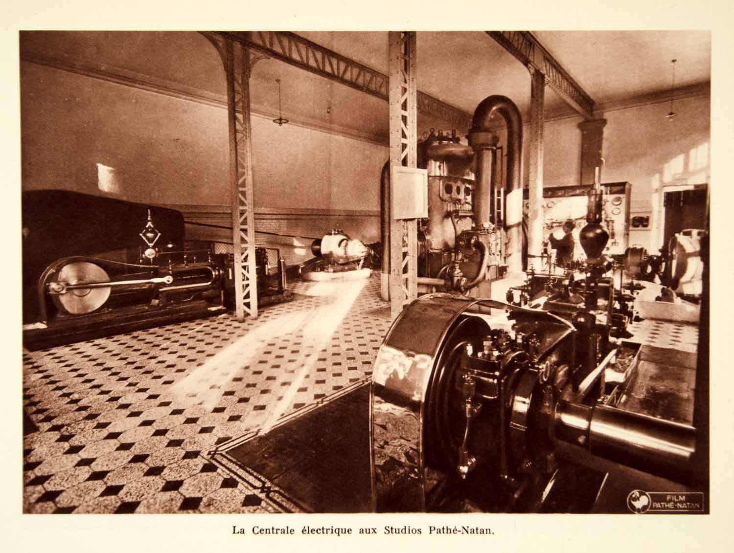 1932 Photolithograph French Film Studios Pathe-Natan Power Plant Electric AEC1