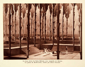 1932 Photolithograph Comte de Monte Cristo Silent Film Set Boris Bilinsky AEC1