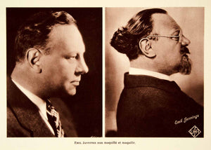1932 Photolithograph Emil Jannings Movie Actor German Austrian Portrait AEC1