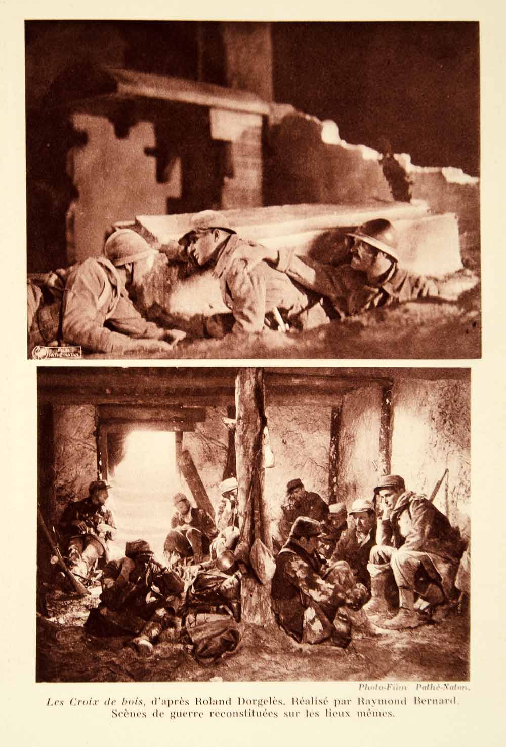 1932 Photolithograph Les Croix de Bois Raymond Bernard French WWI War Film AEC1