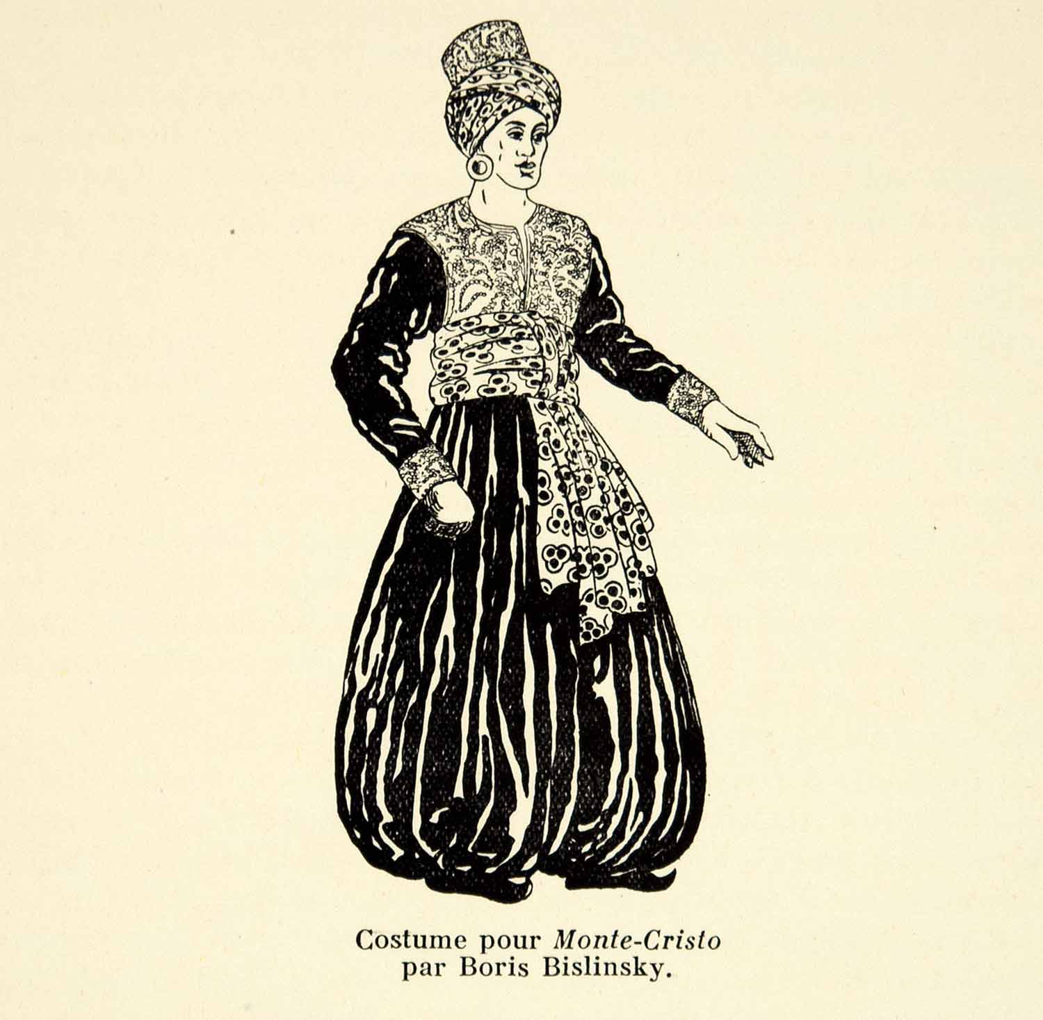 1932 Photolithograph Comte de Monte Cristo Costume Design Boris Bilinsky AEC1