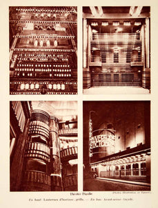 1931 Photolithograph Theatre Pigalle Paris Charles Siclis Art Deco Lighting AEC2