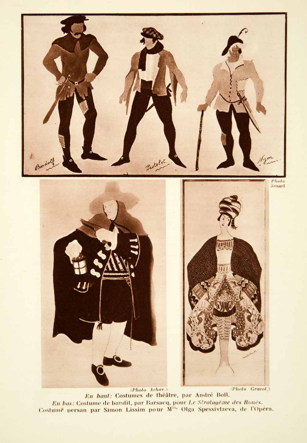 1931 Photolithograph Theatre Opera Costumes Andre Boll Barsacq Simon Lissim AEC2