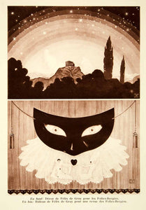 1931 Photolithograph Felix de Gray Designer Folies Bergere Scenery Curtain AEC2
