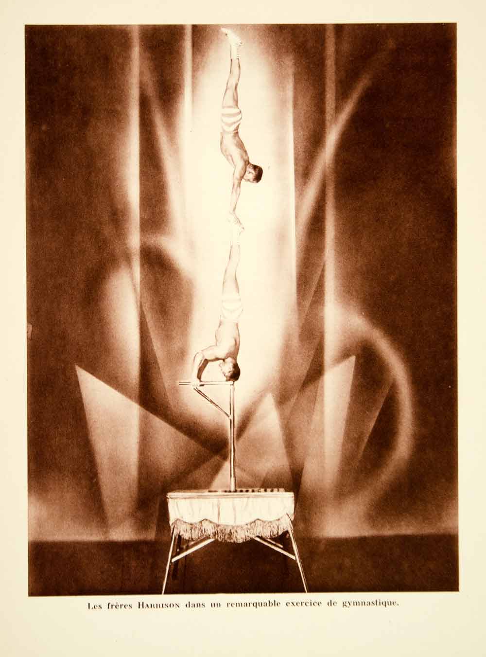 1931 Photolithograph Gymnasts Freres Harrison Gymnastics Acrobat Performers AEC2