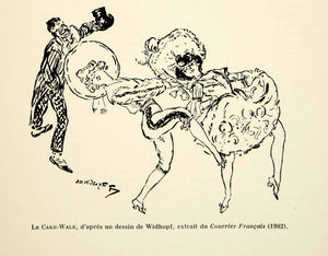 1931 Lithograph Cakewalk Black Americana Dance Dancers David O. Widhopff AEC2