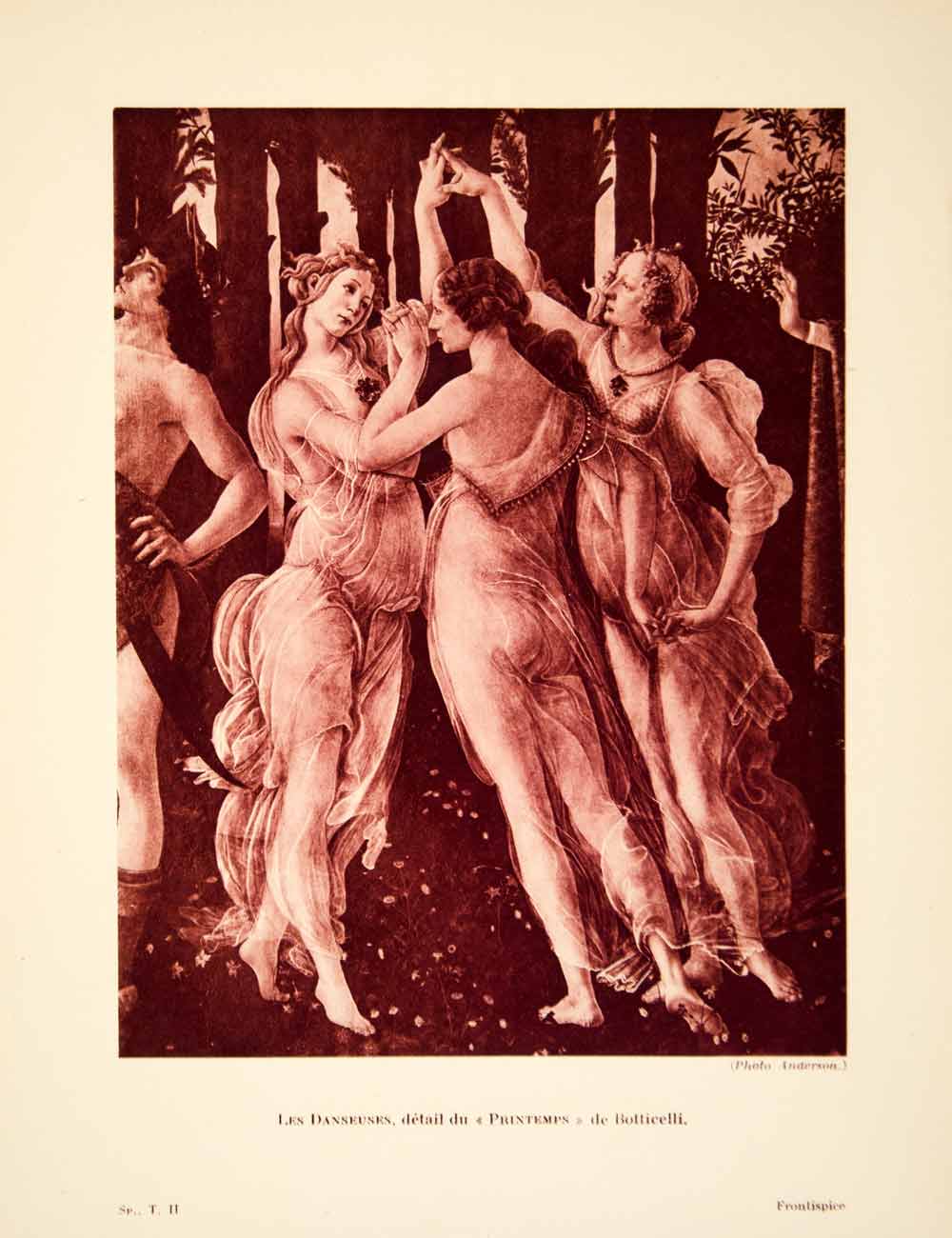 1932 Photolithograph Dancers Dance Primavera Botticelli Italian Renaissance AEC3