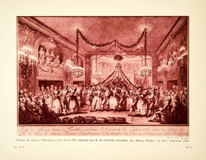 1932 Photolithograph Dance Ball 1763 Court Versailles King Louis XV Dancing AEC3