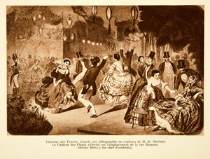 1932 Photolithograph Dance Dancers Chateau des Fleurs Paris Dancing Music AEC3
