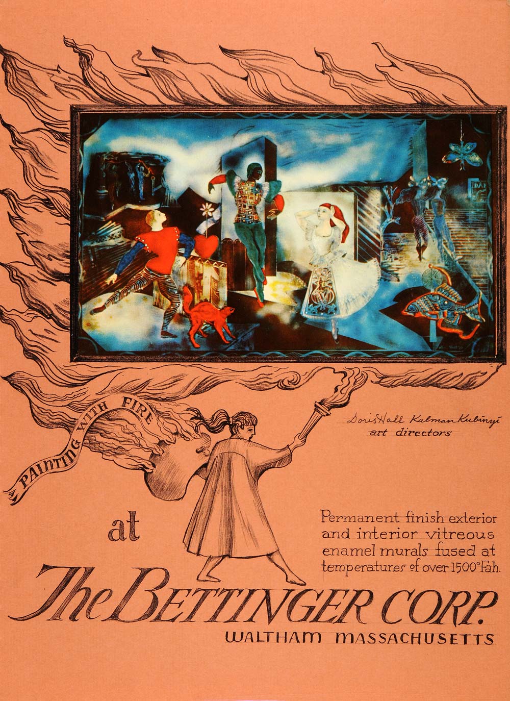 1954 Original Lithograph Doris Hall Kalman Kubinyi Art Bettinger AEF4