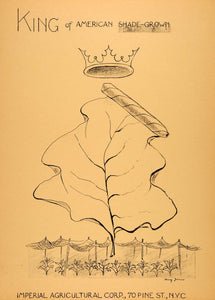 1954 Original Lithograph Amy Jones Art Imperial Agricultural Tobacco Cigar AEF4