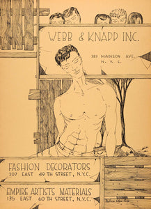 1954 Original Lithograph Malcom Edgar Case Art Webb Knapp Empire Artist AEF4