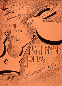 1954 Original Lithograph Ruth Guinzburg Art Martinsons Jomar Instant Coffee AEF4