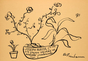 1954 Original Lithograph Abe Brinbaum Art Joseph Mayer Artist Supplies AEF4