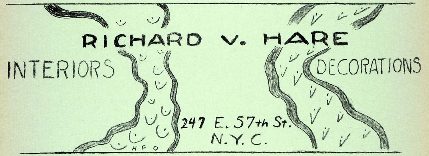 1954 Original Lithograph Hariette Forbes Oliver Art Richard Hare Interior AEF4