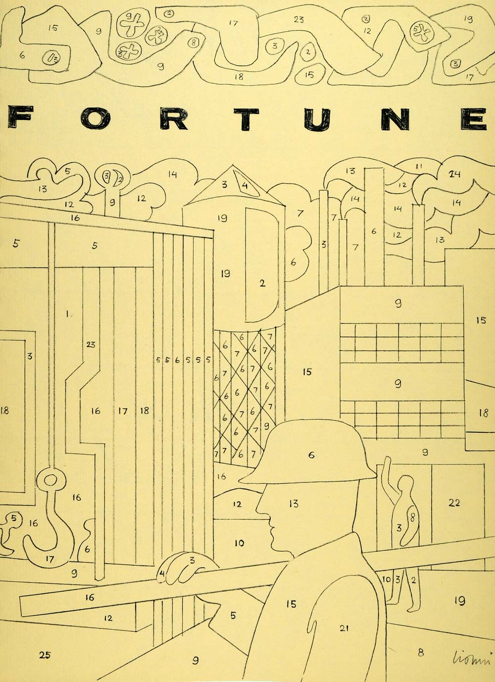 1957 Lithograph Fortune Magazine Leo Leonni Artwork Numbered Color AEF6