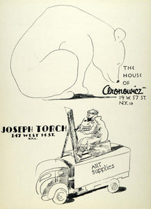 1957 Lithograph Art Joseph Torch Artist Supplies House Aronowicz Polar Bear AEF6