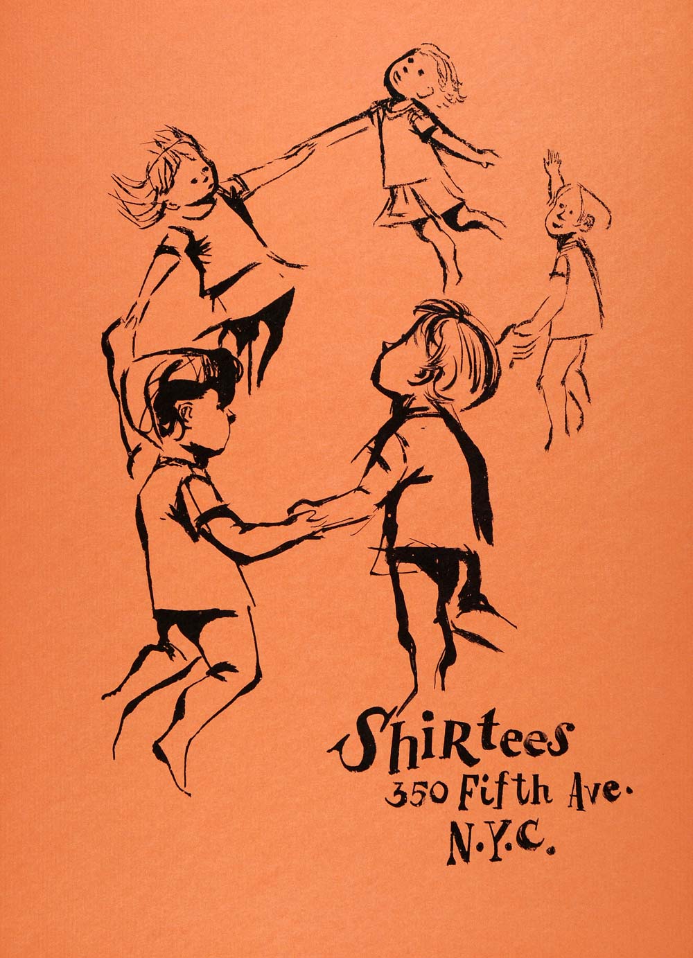 1957 Lithograph Artists Equity Art Shirtees Children Dancing Clothing New AEF6