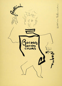 1957 Lithograph William Schneider Art Bocour Artist Colors Bellini Magma AEF6