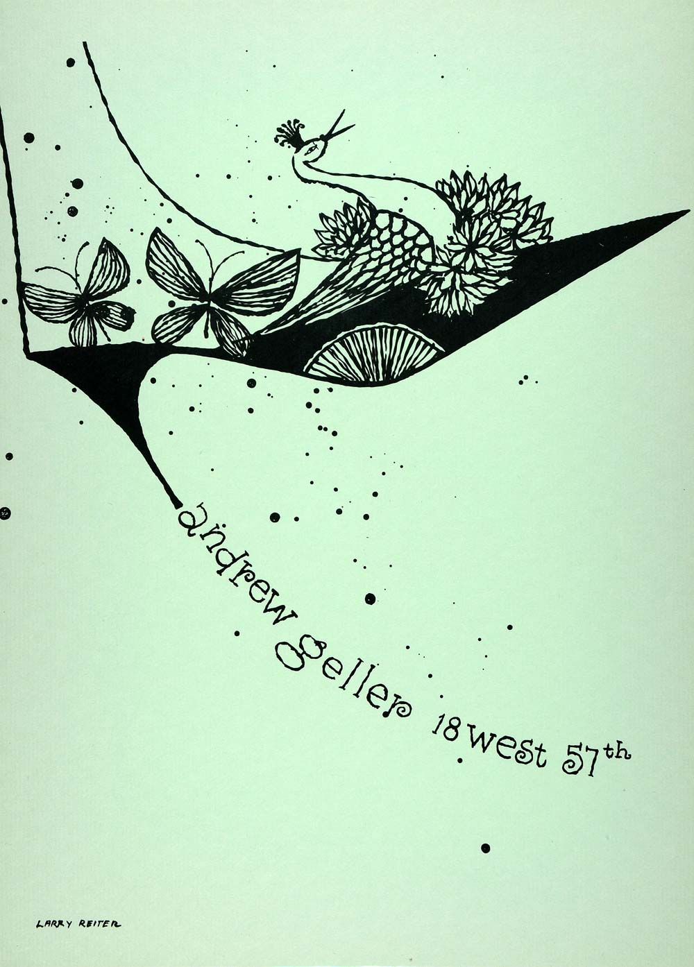 1958 Lithograph Lawrence Reiter Art Andrew Geller High Heel Shoe Swan AEF7