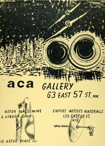 1958 Lithograph Sylvia Carewe Art ACA Gallery Astor Wine Liquor Empire AEF7