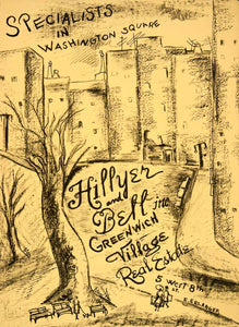 1953 Lithograph Elizabeth Erlanger Hillyer Bell Greenwich Realty 5 West AEFA1
