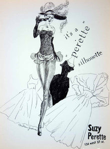 1954 Lithograph Bertram Goodman Art Suzy Perette Lingerie Fashion Clothing AEFA2