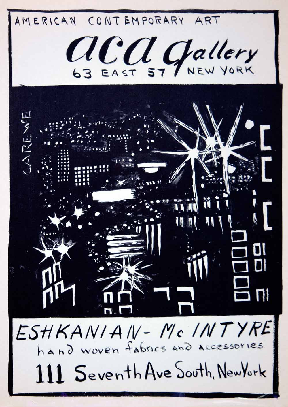 1954 Lithograph Sylvia Carewe ACA Art Gallery Eshkanian McIntyre NYC AEFA2