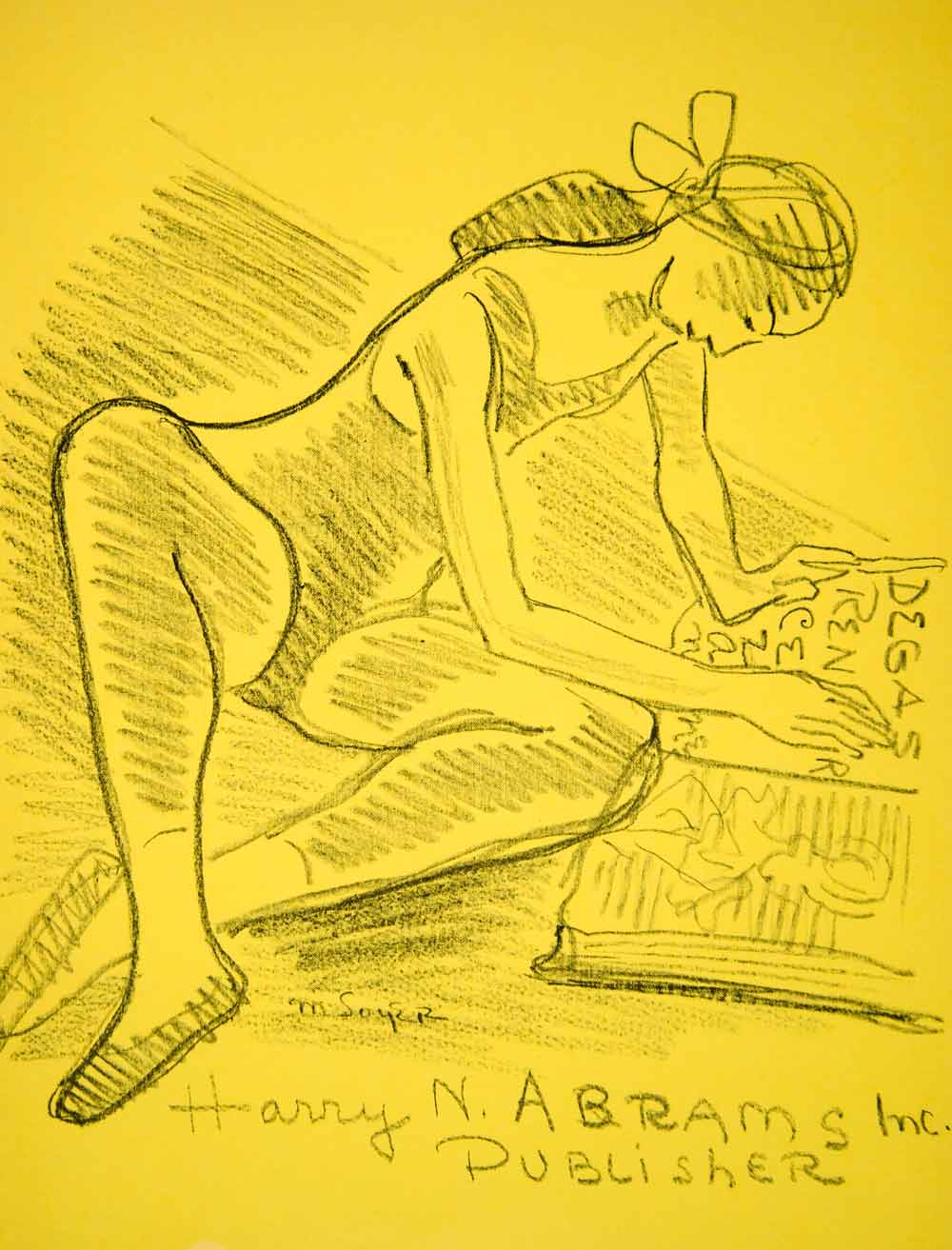 1954 Lithograph Moses Soyer Art Harry N. Abrams Publisher New York City AEFA2