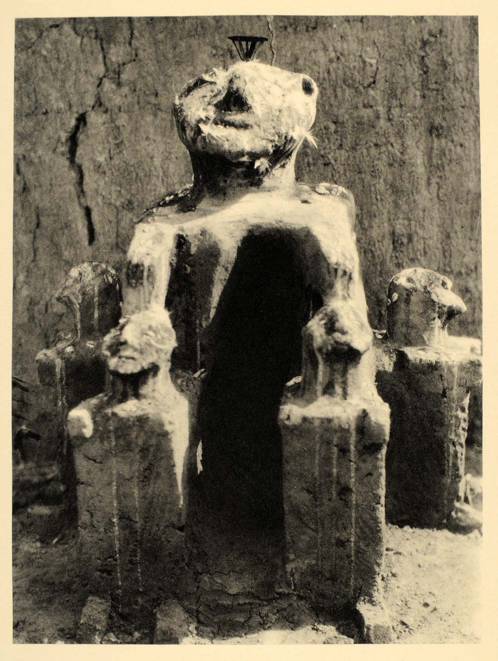 1930 African Ewe Clay Fetish Figure Statue Ghana Africa - ORIGINAL AF2