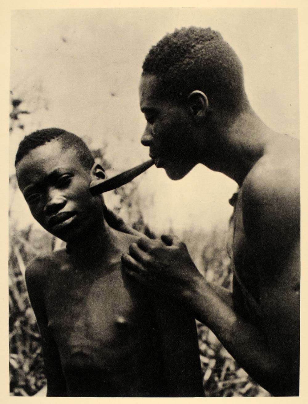 1930 Twa Batwa Pygmy Men Medicine Zambia African Africa - ORIGINAL AF2