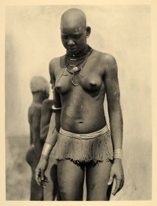 1930 African Nuer Woman Costume Africa Hugo Bernatzik - ORIGINAL AF2
