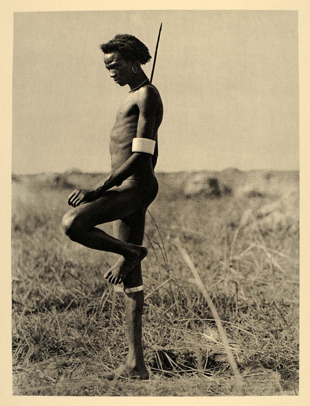 1930 African Nuer Man Africa Suden Hugo Adolf Bernatzik - ORIGINAL AF2