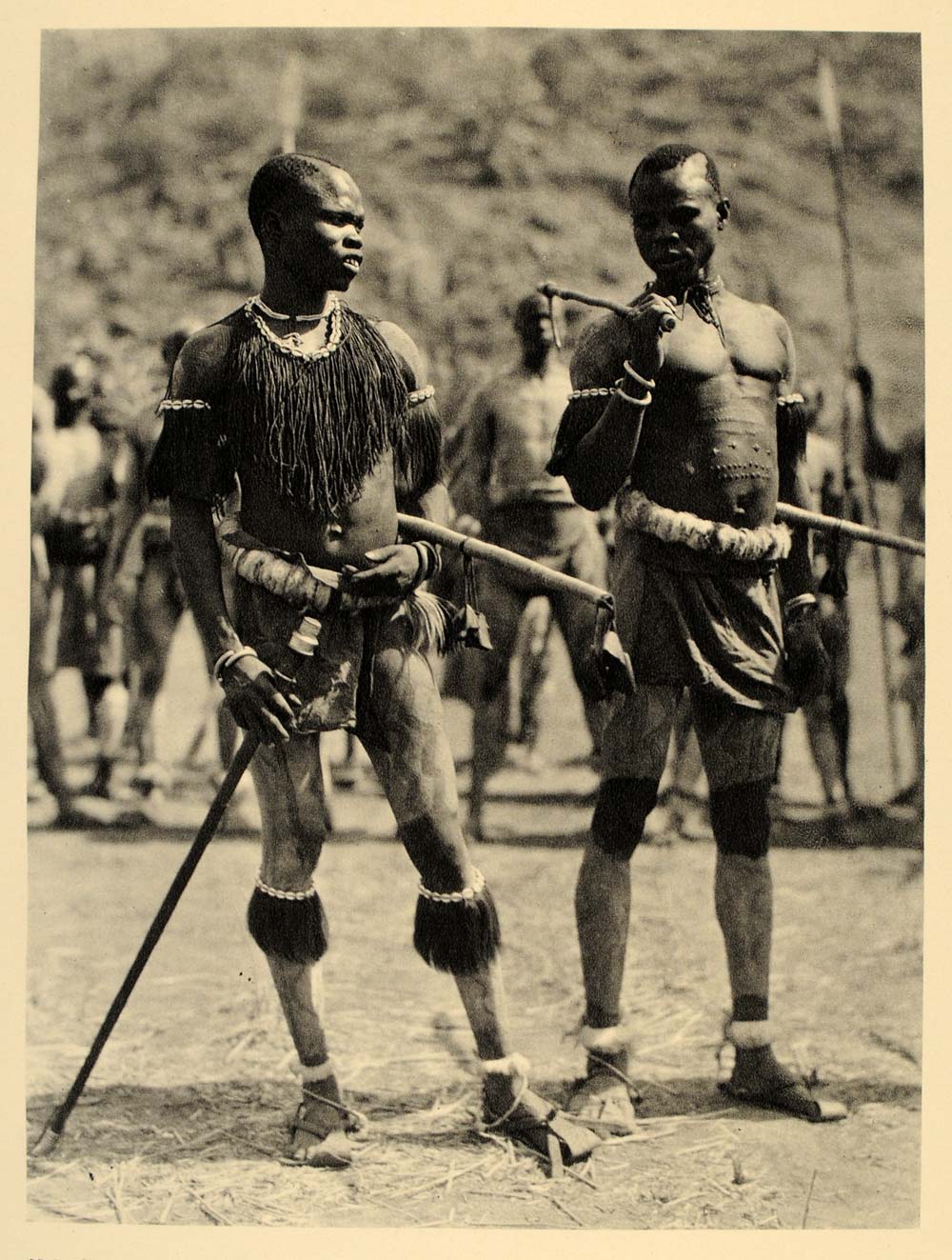 1930 Africa Nuba Dancers Costume Sudan Hugo Bernatzik - ORIGINAL AF2