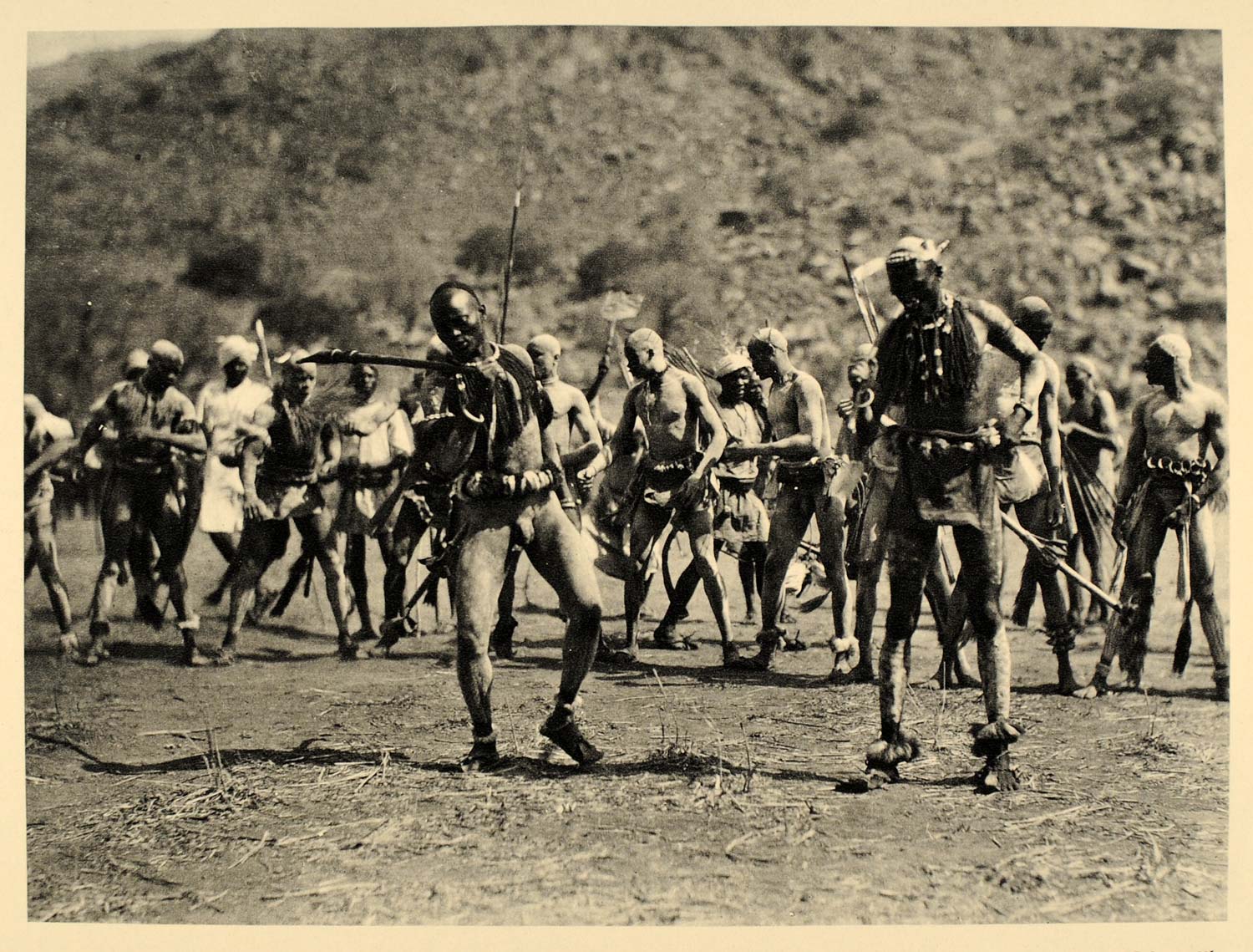 1930 African Nuba Rattle Dance Costume Hugo Bernatzik - ORIGINAL AF2